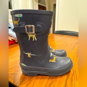 Girls Joules rain boots (dogs with umbrellas)
